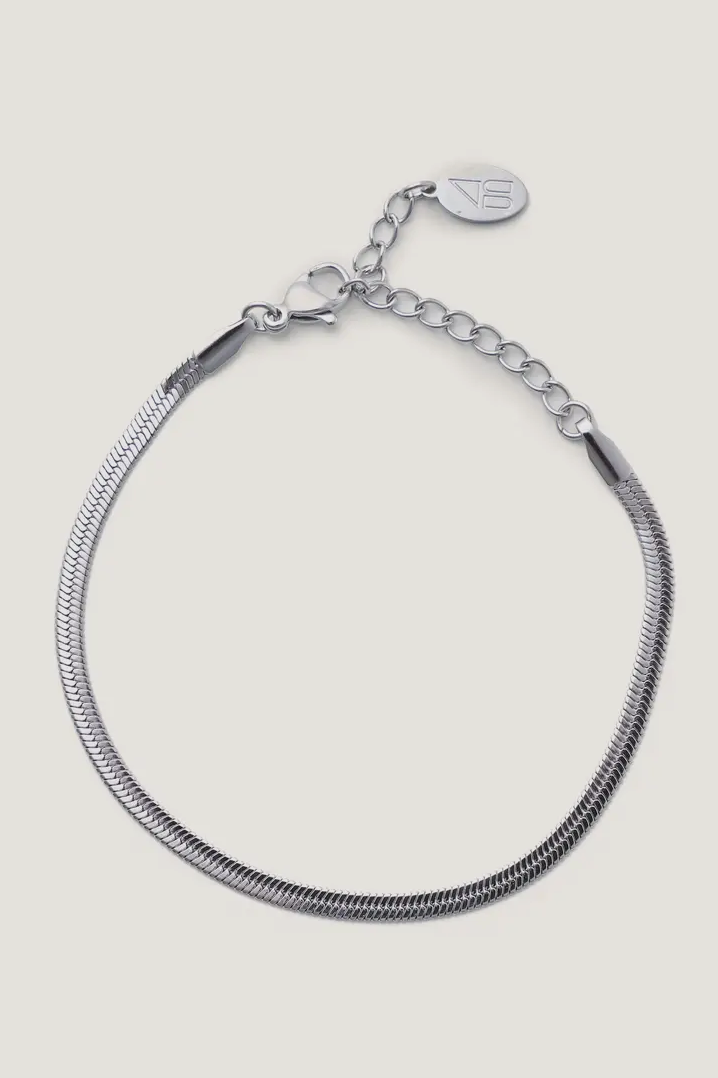 Micro Silver Herringbone Bracelet