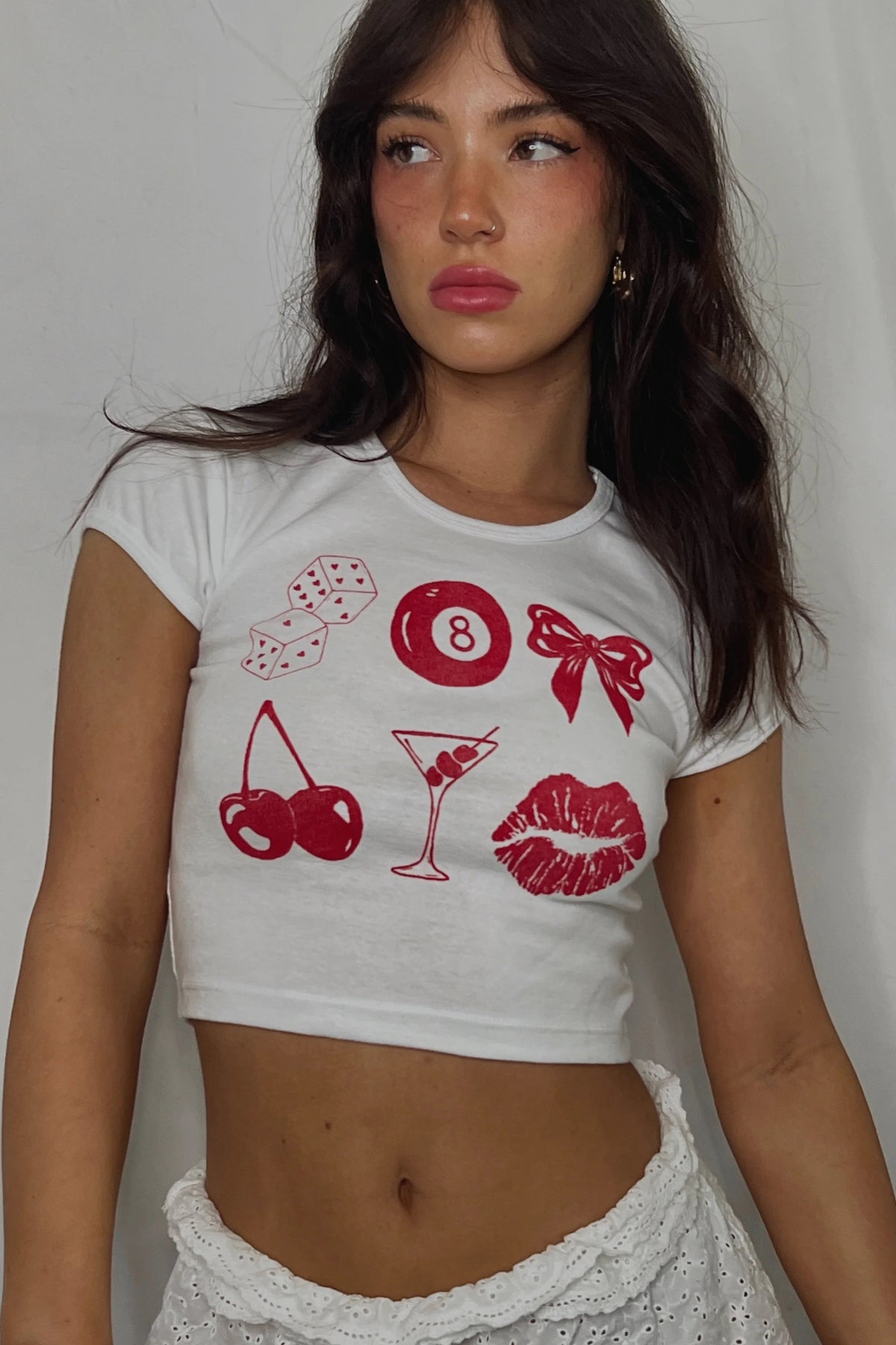 Lucky Baby Tee- Cherry Red