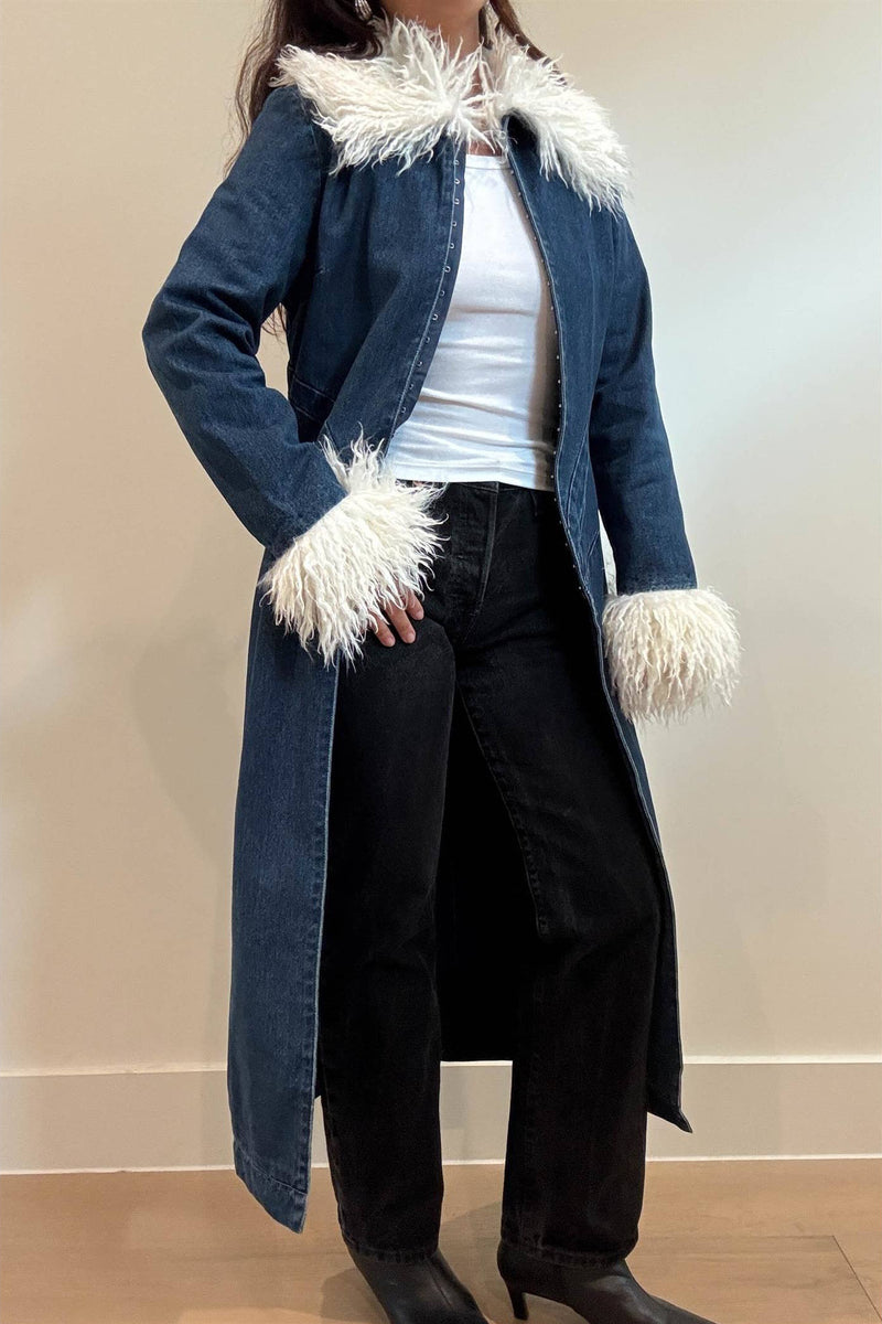 Penny Lane Fur Denim Coat