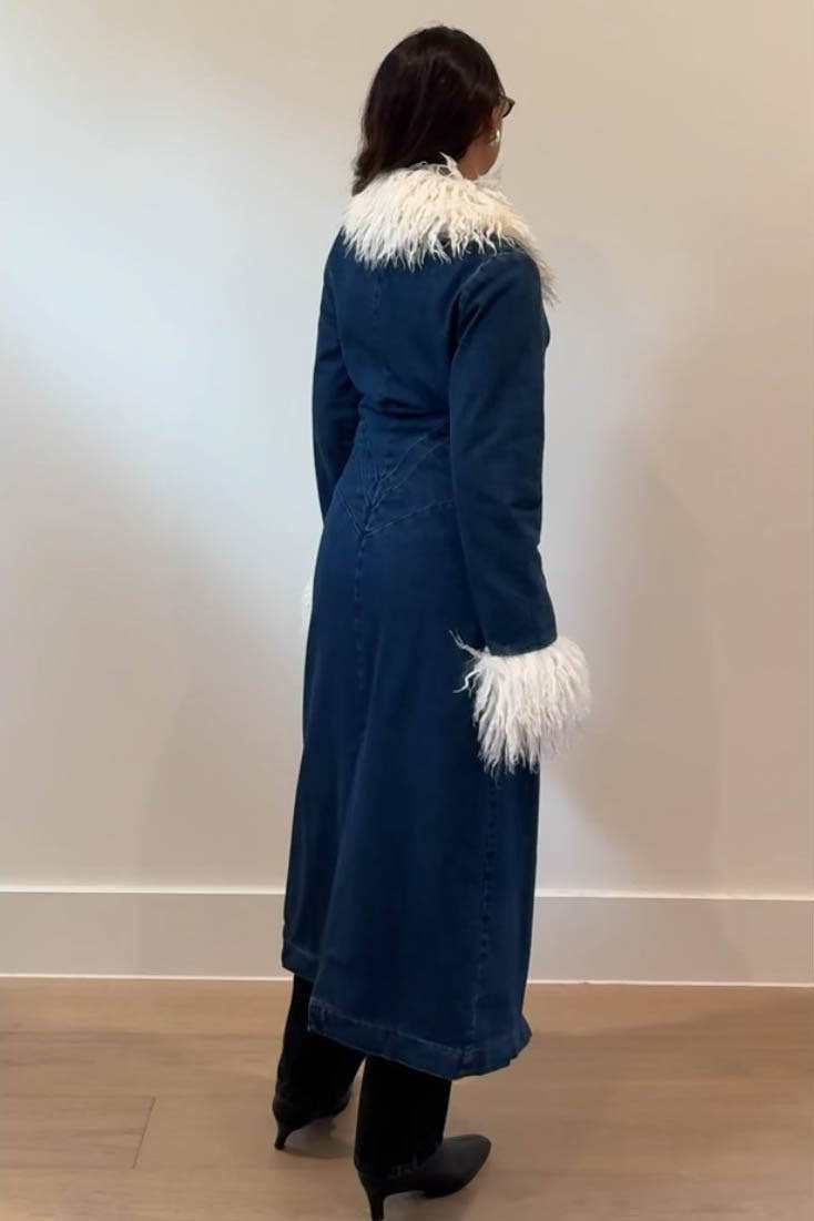 Penny Lane Fur Denim Coat