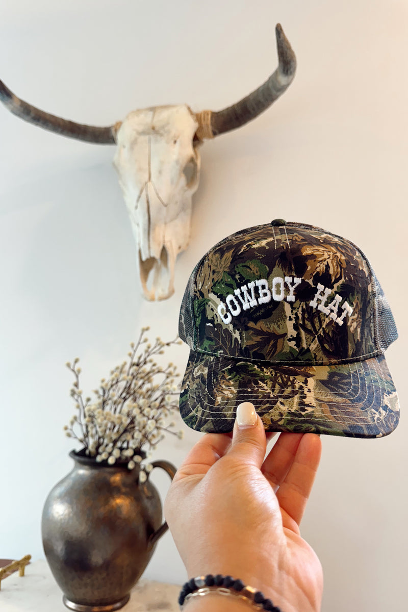 KENZKUSTOMZ - Cowboy Hat Vintage Trucker Hat - Camo