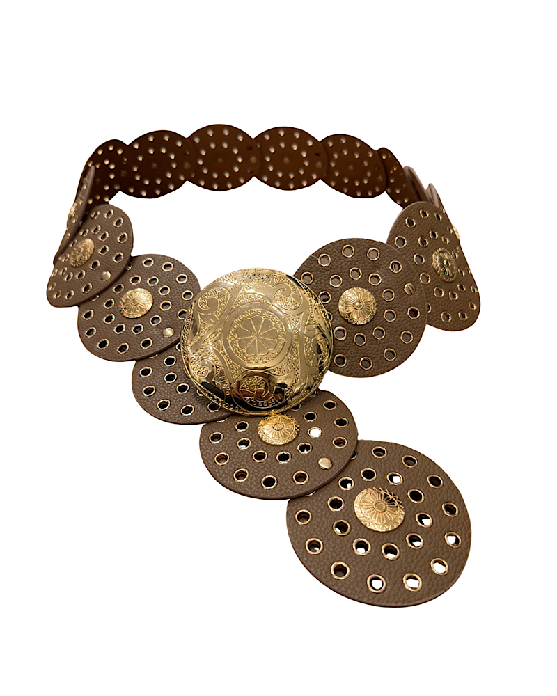 Western Disc Belt -Brown/Gold