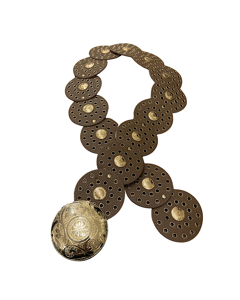 Western Disc Belt -Brown/Gold