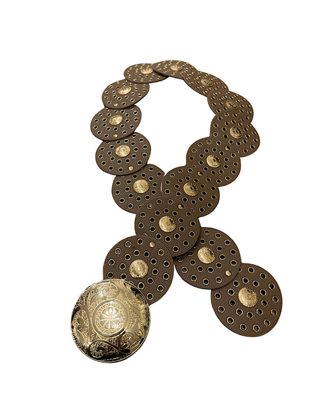 Western Disc Belt -Brown/Gold – Trendy and Tipsy display picture 1
