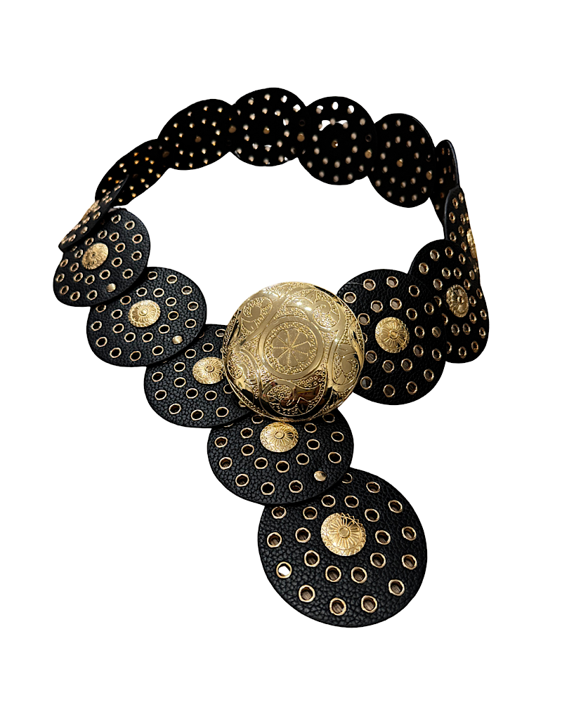 Western Disc Belt -Black/Gold