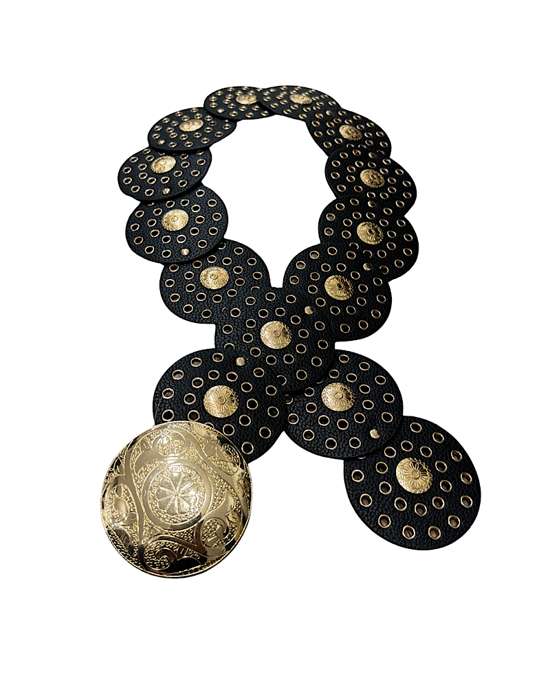 Western Disc Belt -Black/Gold