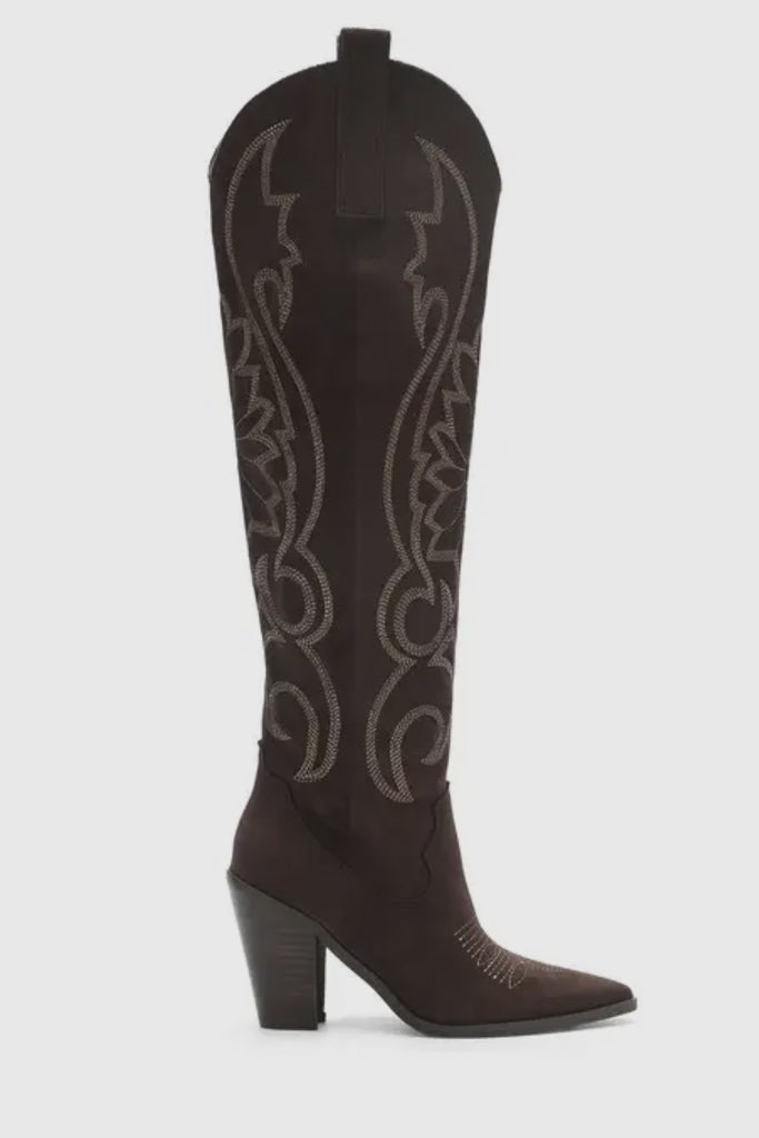 Ivy Western Stitch Boots- Brown