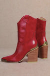 Bella Western Bootie Red