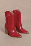 Bella Western Bootie Red