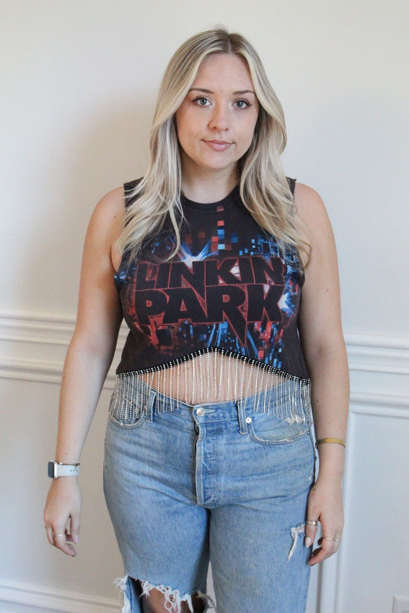 Linkin Park Rhinestone Fringe Tank