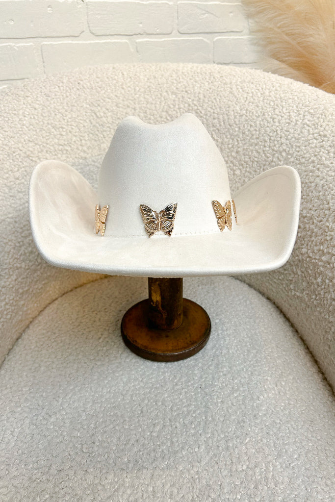 Butterfly Cowgirl Hat - Ivory