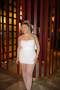 Florence Ruched Mini Dress - White