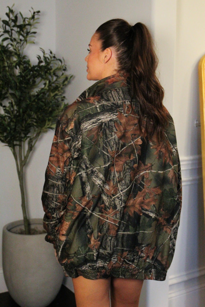 Camo Zip Up Bomber Jacket