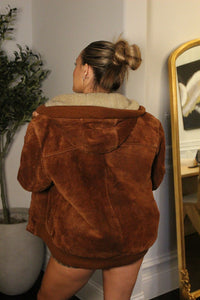 Suede Bomber Zip Up Vintage Jacket