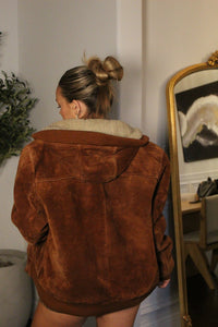 Suede Bomber Zip Up Vintage Jacket
