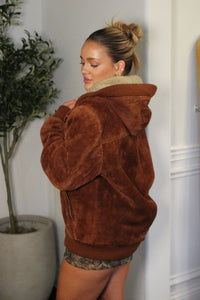 Suede Bomber Zip Up Vintage Jacket