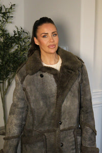 Acid Wash Vintage Fur Coat