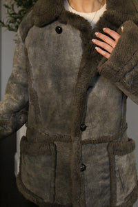 Acid Wash Vintage Fur Coat