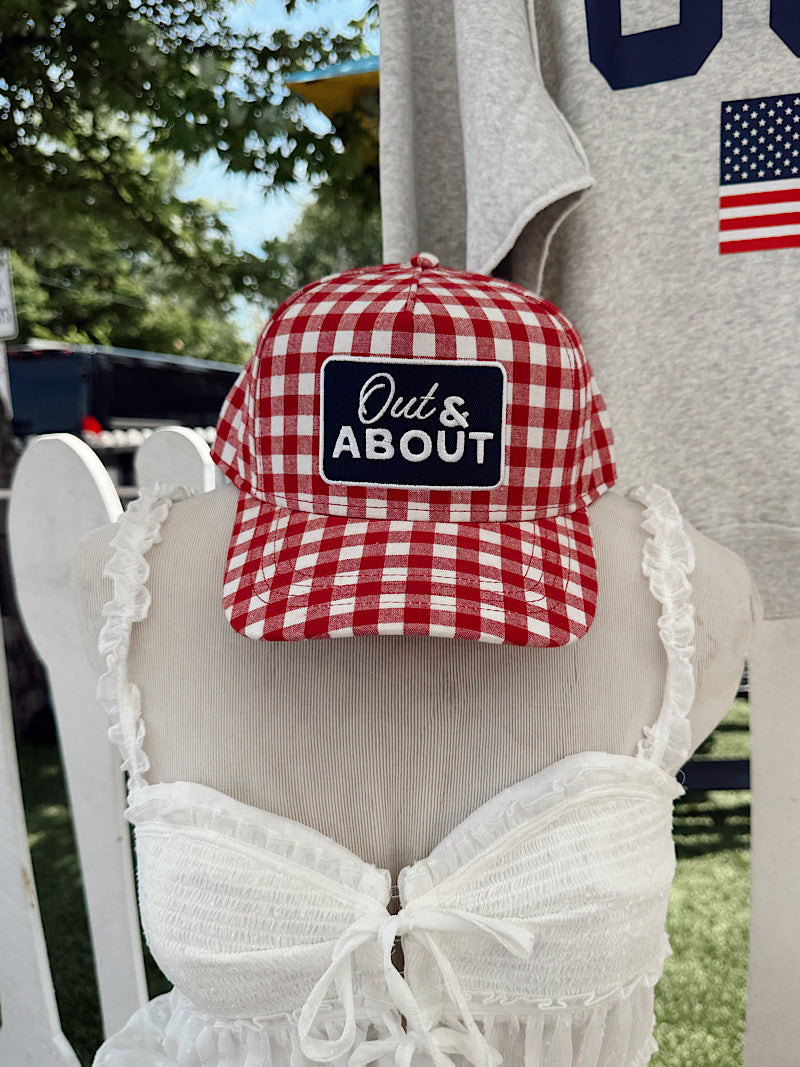 Out & About- Gingham Trucker Hat