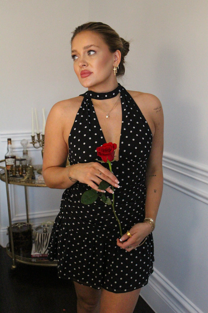 Midnight Dottie Mini Dress