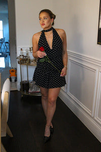 Midnight Dottie Mini Dress