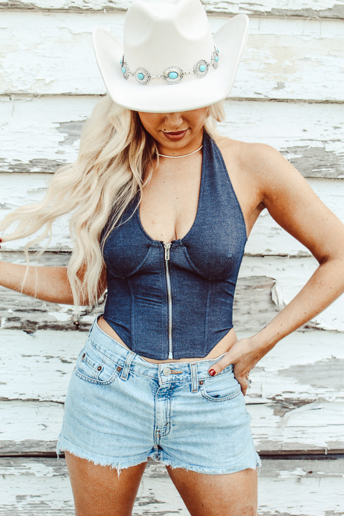 Blue Jean Baby Denim Corset