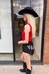 Rodeo Buckle Bodysuit - Red