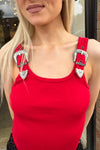 Rodeo Buckle Bodysuit - Red