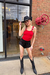 Rodeo Buckle Bodysuit - Red