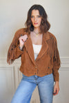 Vintage Suede Leather Fringe Jacket