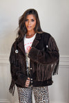 sude fringe jacket 