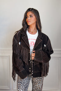 sude fringe jacket 