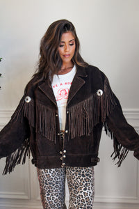 sude fringe jacket 