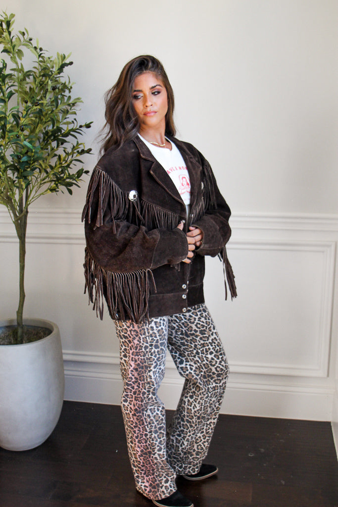 sude fringe jacket 