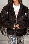 sude fringe jacket 