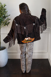 sude fringe jacket 