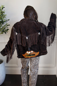 sude fringe jacket 