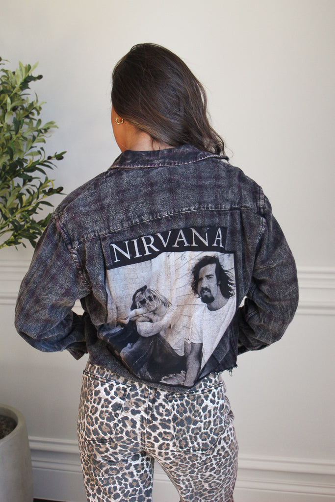 Nirvana Acid Wash Cropped Flannel