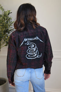 Metallica Acid Wash Cropped Flannel