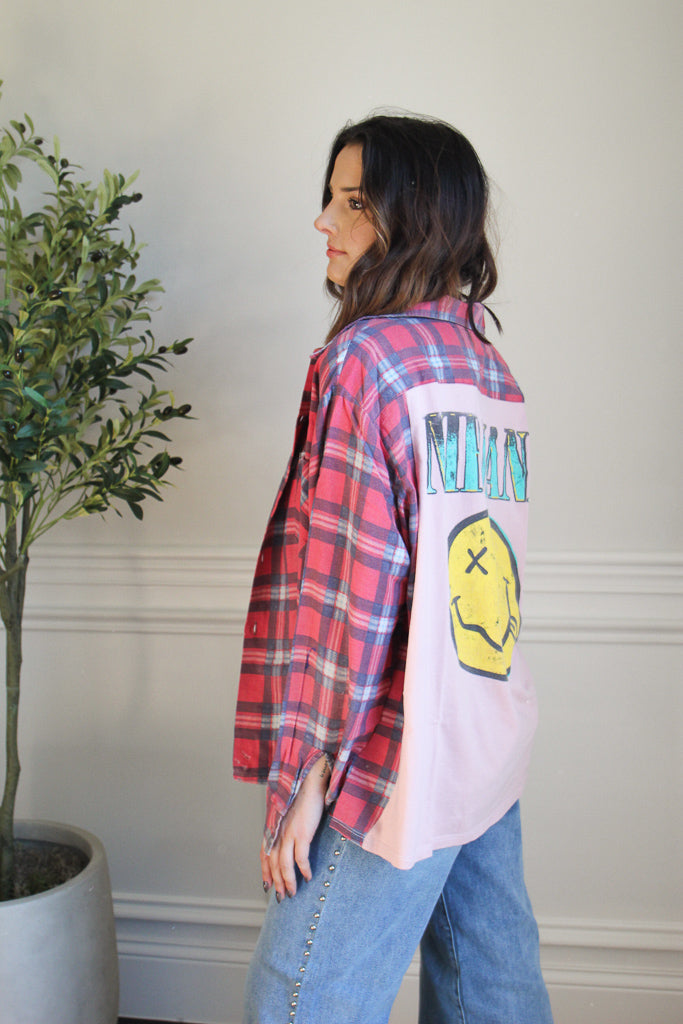 Nirvana shirt with flannel best sale