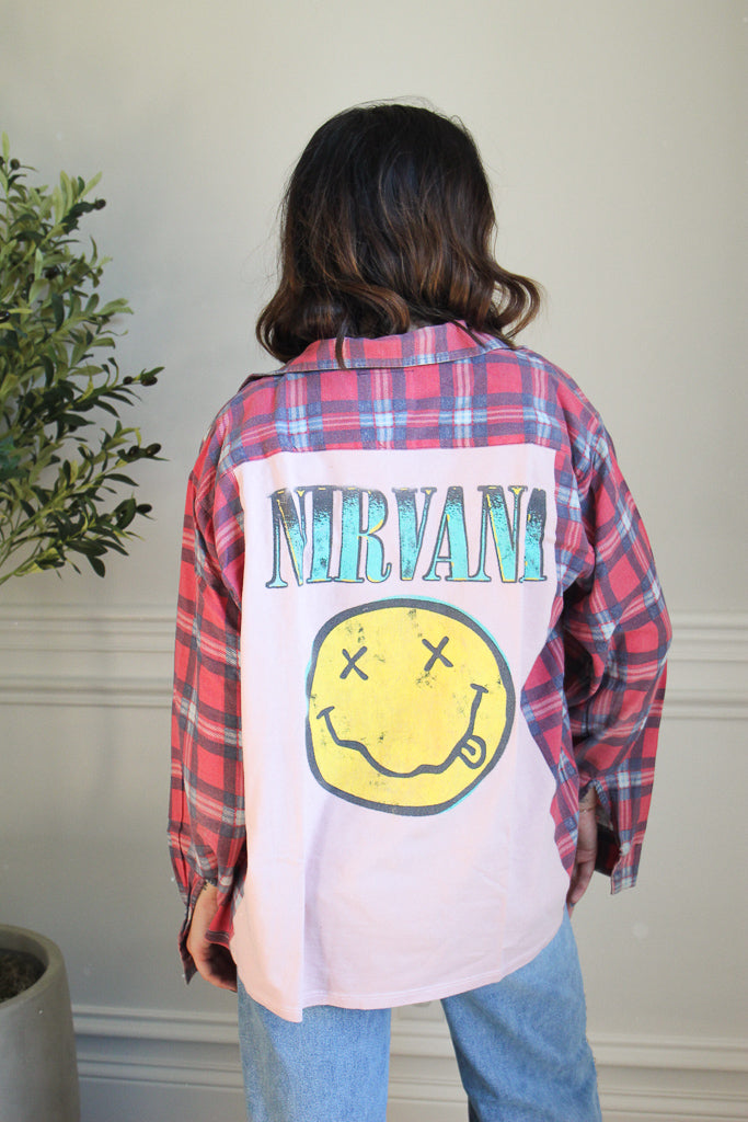 Nirvana Band Tee Flannel