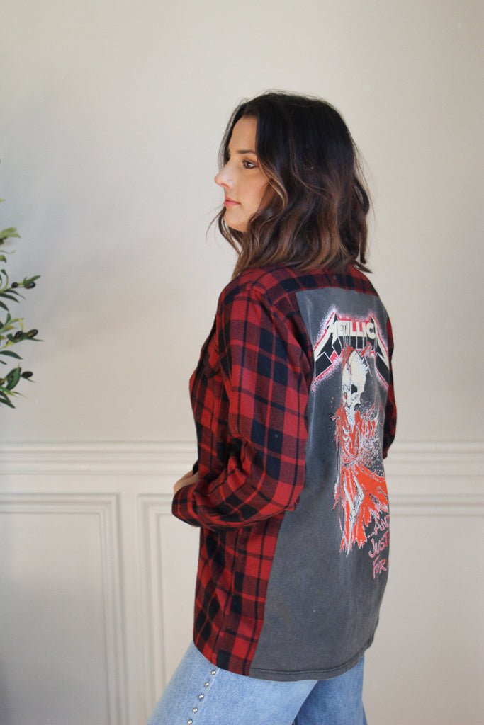 Metallica Band Tee Flannel