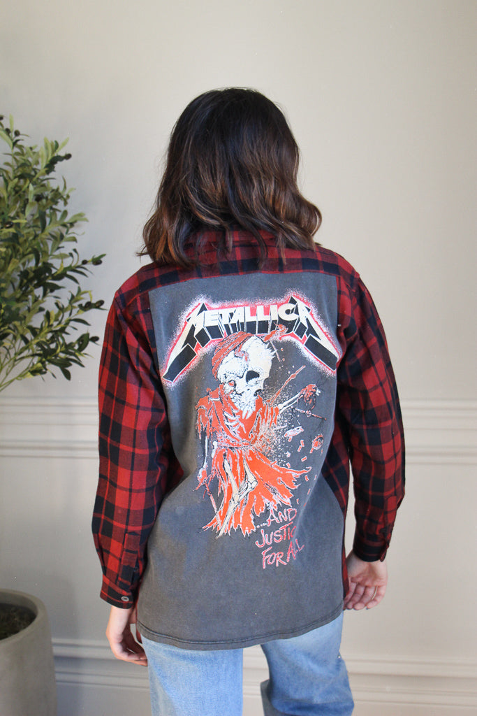 Metallica Band Tee Flannel