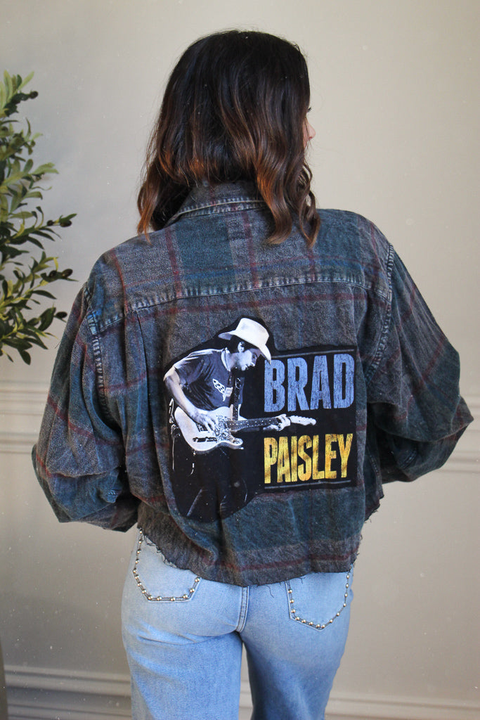 Brad Paisley Acid Wash Cropped Flannel 