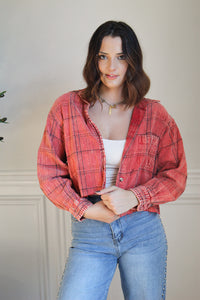 Pinl Floyd Acid Wash Cropped Flannel 