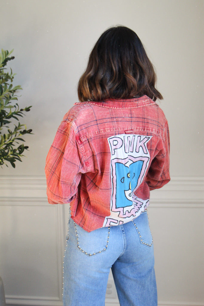 Pinl Floyd Acid Wash Cropped Flannel 