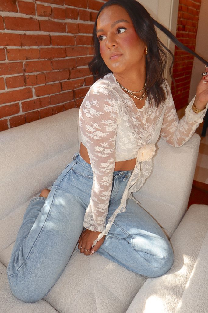 Adore Me Lace Rosette Lace Top