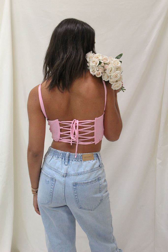 Amore Lace Bustier Top - Blush