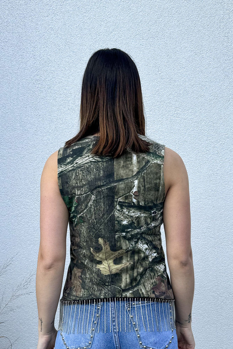 Camo Rhinestone Fringe Tank #4