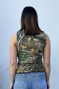 Camo Rhinestone Fringe Tank #7